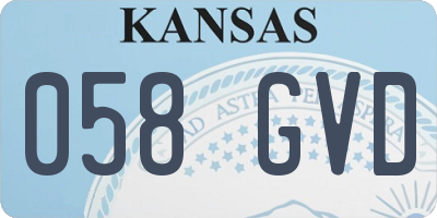 KS license plate 058GVD