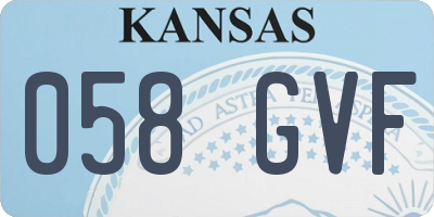 KS license plate 058GVF