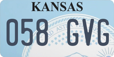 KS license plate 058GVG