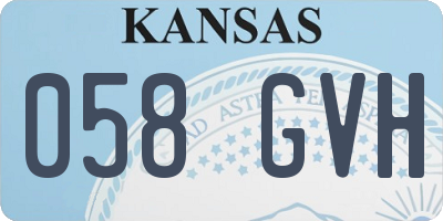 KS license plate 058GVH
