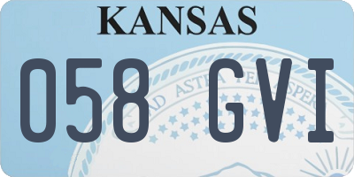 KS license plate 058GVI