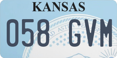 KS license plate 058GVM