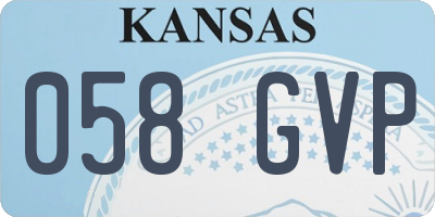 KS license plate 058GVP