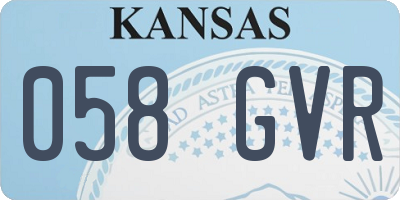 KS license plate 058GVR