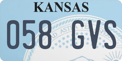 KS license plate 058GVS