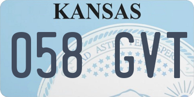 KS license plate 058GVT
