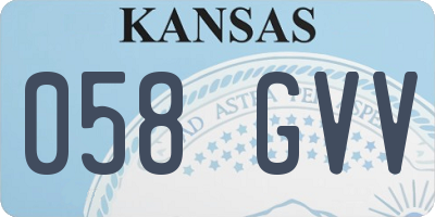 KS license plate 058GVV