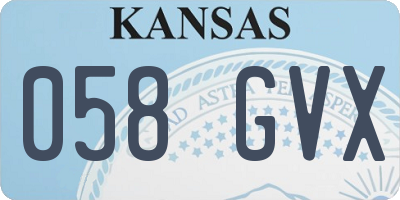 KS license plate 058GVX