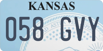 KS license plate 058GVY