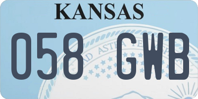 KS license plate 058GWB