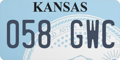 KS license plate 058GWC