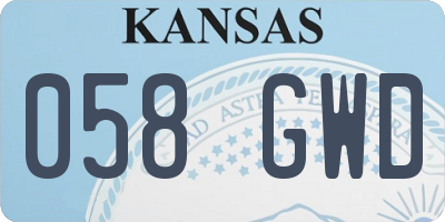 KS license plate 058GWD