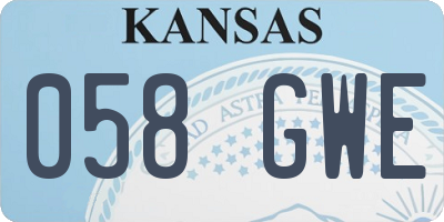 KS license plate 058GWE