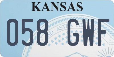KS license plate 058GWF