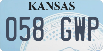 KS license plate 058GWP