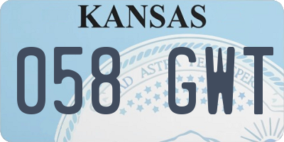 KS license plate 058GWT