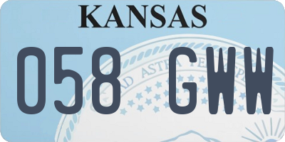 KS license plate 058GWW
