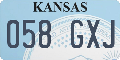 KS license plate 058GXJ