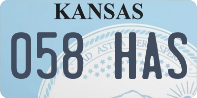 KS license plate 058HAS