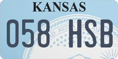 KS license plate 058HSB