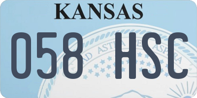 KS license plate 058HSC