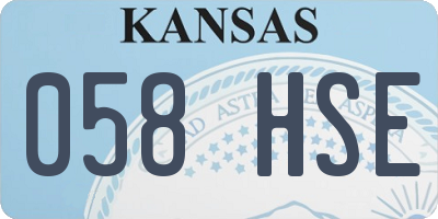 KS license plate 058HSE