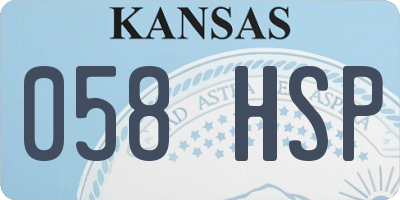 KS license plate 058HSP