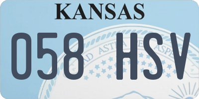 KS license plate 058HSV