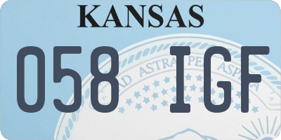 KS license plate 058IGF