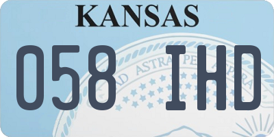 KS license plate 058IHD