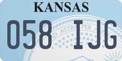 KS license plate 058IJG