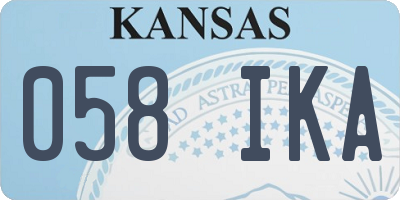 KS license plate 058IKA