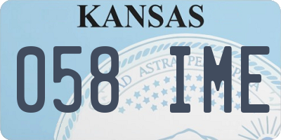 KS license plate 058IME