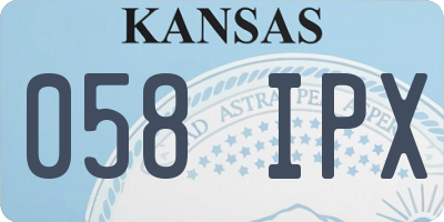 KS license plate 058IPX