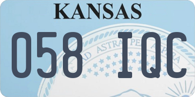 KS license plate 058IQC