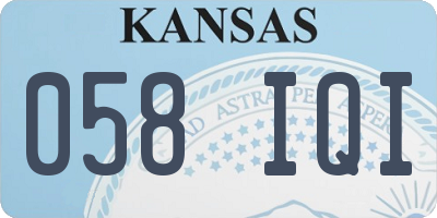 KS license plate 058IQI