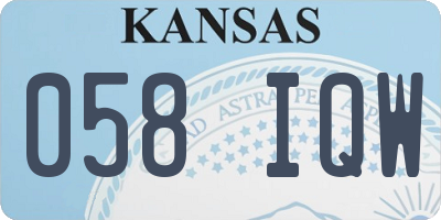 KS license plate 058IQW