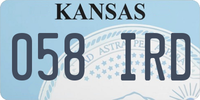 KS license plate 058IRD