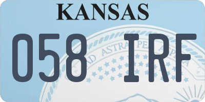 KS license plate 058IRF