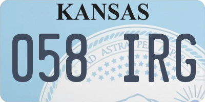KS license plate 058IRG