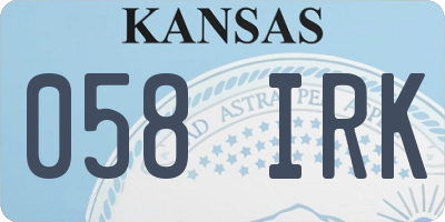 KS license plate 058IRK