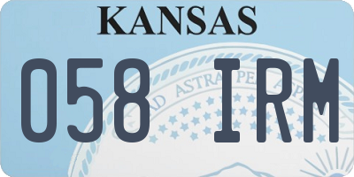 KS license plate 058IRM