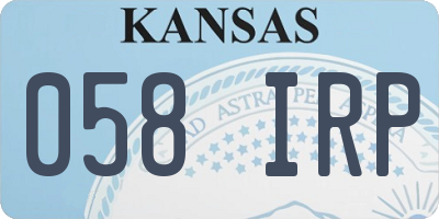 KS license plate 058IRP