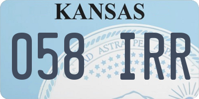 KS license plate 058IRR