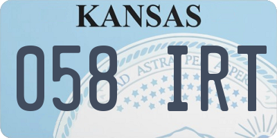 KS license plate 058IRT