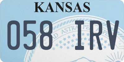 KS license plate 058IRV