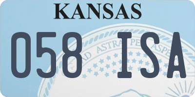 KS license plate 058ISA