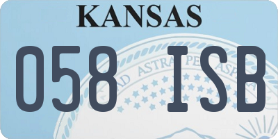 KS license plate 058ISB