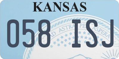 KS license plate 058ISJ