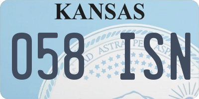 KS license plate 058ISN